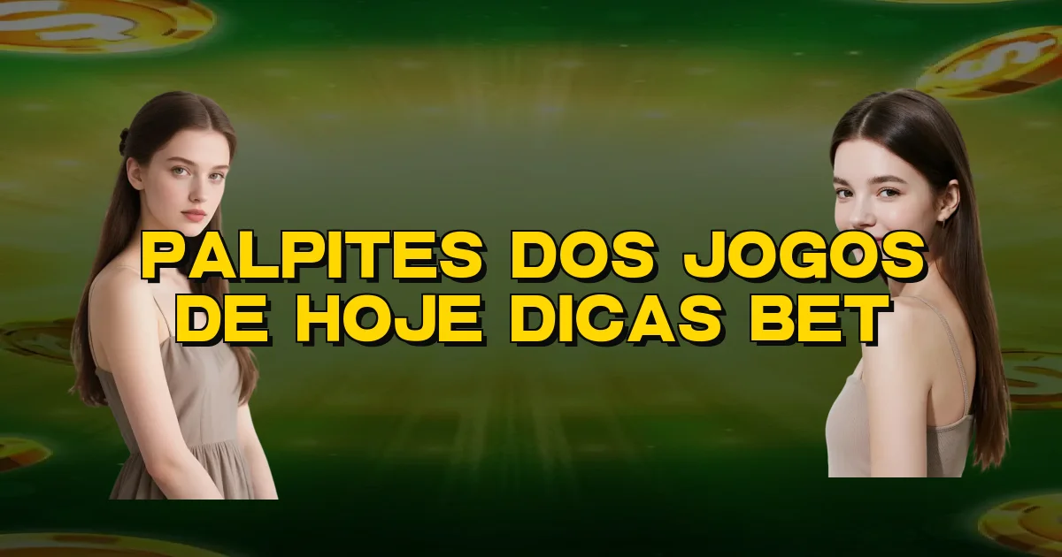 Palpites Dos Jogos De Hoje Dicas Bet Oficial